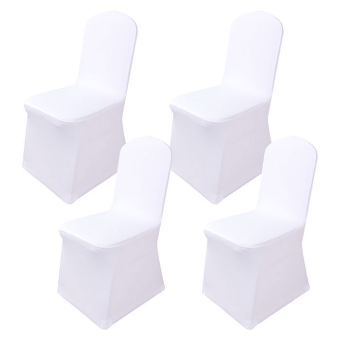 Housses de chaise extensibles en polyester pour décorations de mariage et banquets en lot de 4 YYV