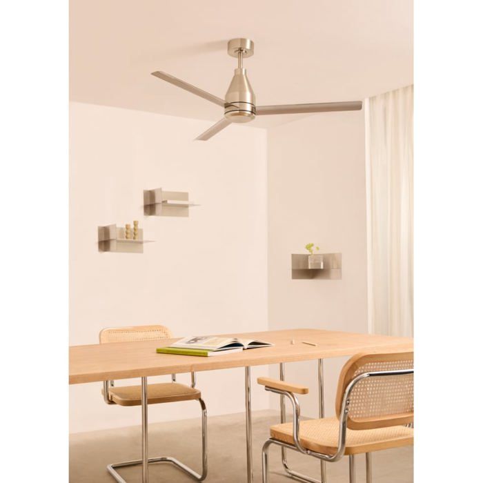 WIND STEEL Ventilateur de plafond silencieux 40 W Ø 132 cm sans clairage