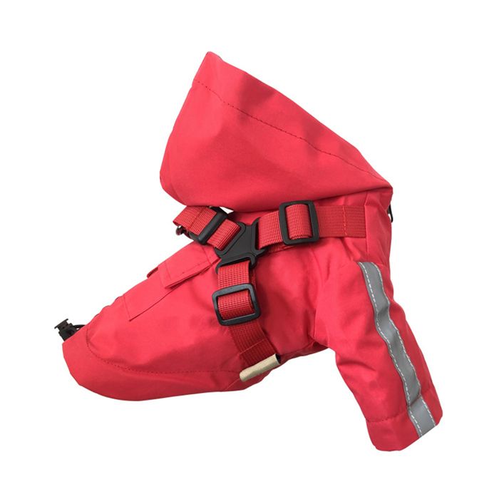 Meilleurs prix pour Imperméable pour chien avec capuche et harnais avec bandes réfléchissantes pour chiens de petite et moyenne taille. Label