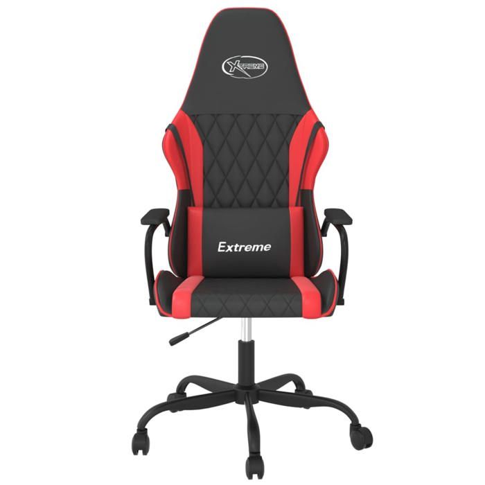 Chaise de jeu moderne - VIDAXL - Similicuir - Noir et rouge - Ergonomique - Réglable en hauteur - Accoudoirs