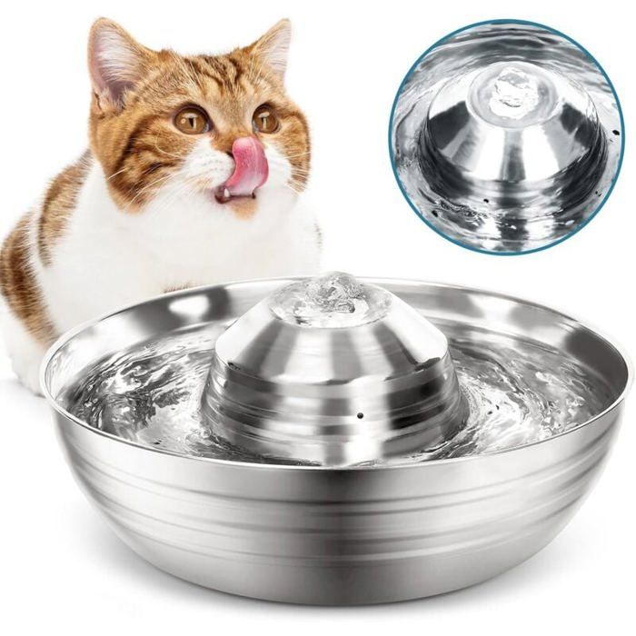 Fontaine a Eau Chat Fontaine pour Chat Silencieuse en 4 étapes 2L Fontaine à Eau pour Chat avec Pompe et Filtre Label
