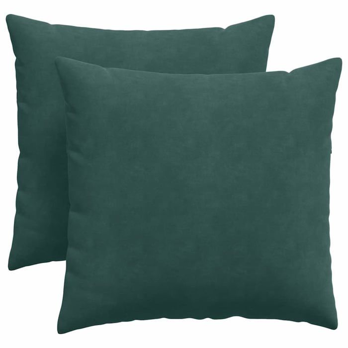 Coussin de canapé en velours - vidaXL - Vert foncé - 45x45 cm - Housses amovibles - Rembourrage polyester