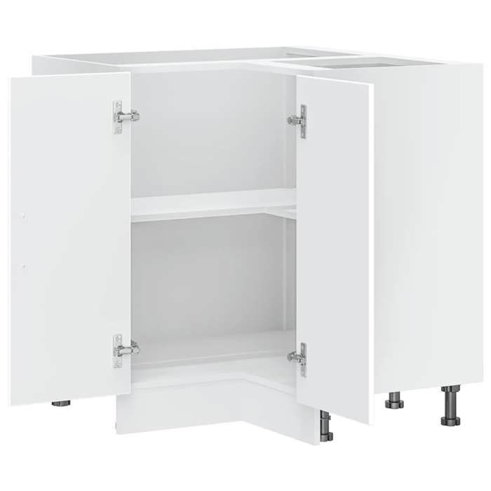 Moderne Placard dangle de cuisine Porto SWEETY Meuble bas de cuisine blanc bois dingénierie 75.5x75.5x81.5 cm BB1085
