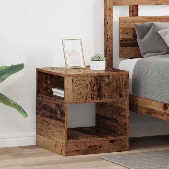 Table dappoint - VIDAXL - Guéridon 2 pcs - Bois ancien - Bois dingénierie - 40 5x40x45 cm