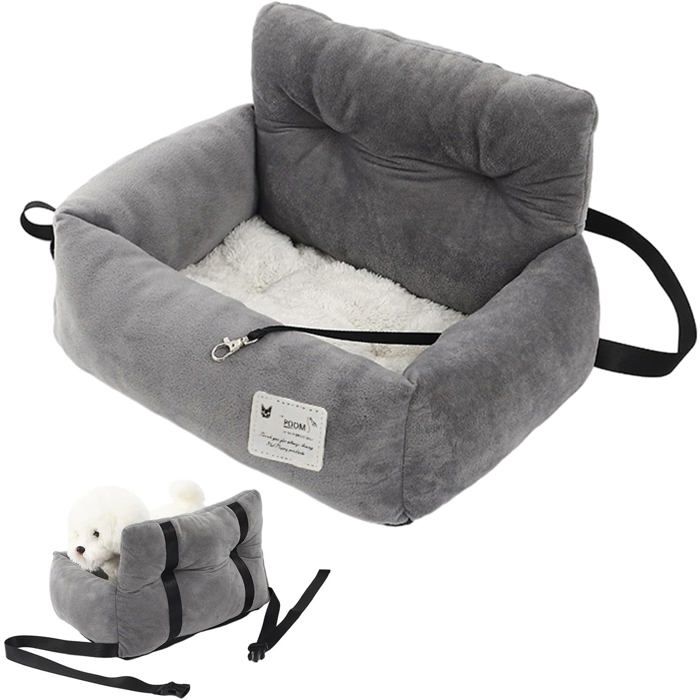 Siège auto pour chien – Siège rehausseur confortable ultra doux pour animal domestique avec poignée siège de voiture pour chien