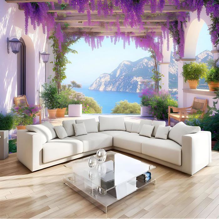Papier Peint Panoramique Couloir Wisteria 350x256cm Poster Geant Mural ...