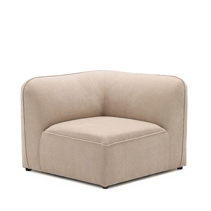 Noor - Angle réversible pour canapé modulable en tissu - Beige
