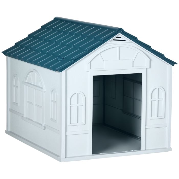 Niche pour chien extérieur - PawHut - toit en pente et porte ouverte pour chiens moyens et grands - PP - 84 2x98 2x82cm - bleu
