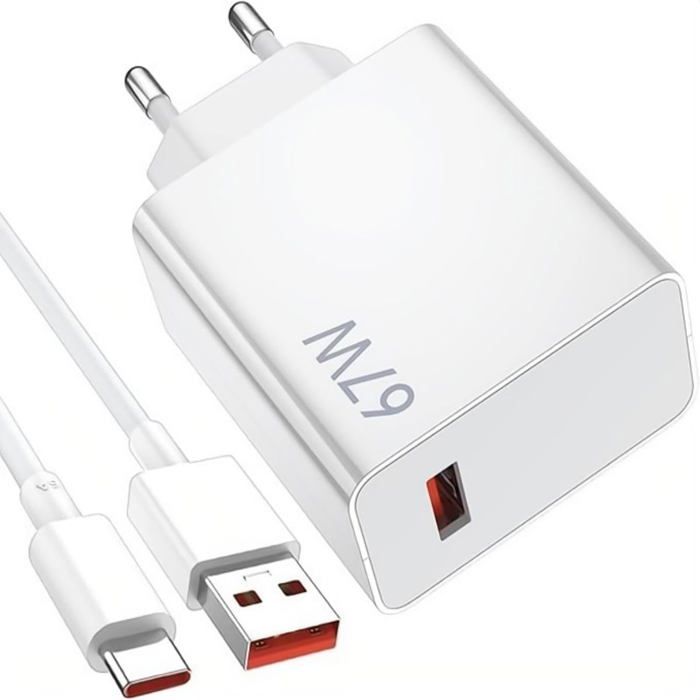 Chargeur Xiaomi USB 67W Avec Câble 6A, Turbo Charge Redmi Note 13 Pro ...