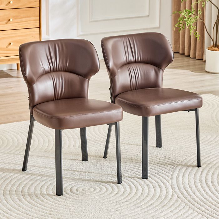 Chaises de salle à manger - Lot de 2 - 52 x 45 x 81 cm - Marron - éclairage LED