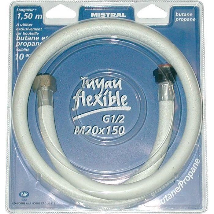 Tuyau / Flexible Gaz inox 1 mètre - Addax