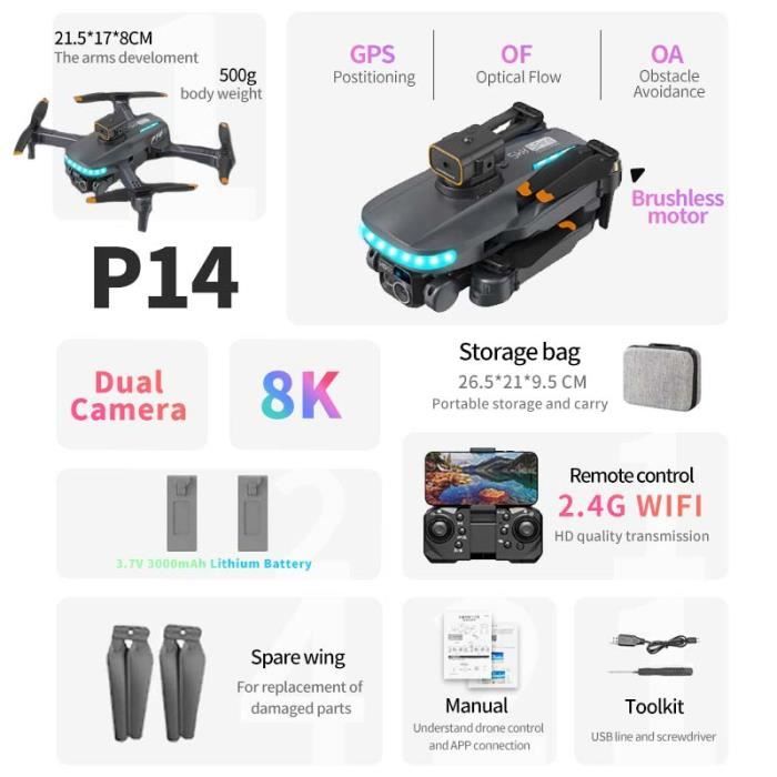 Pour Xiaomi S2S Drone 4k Professionnel 8K HDCamera Évitement d
