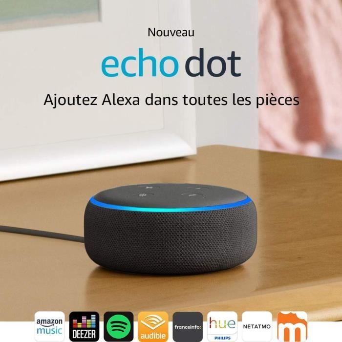 Tissu prune Echo Dot Enceinte connect/ée avec Alexa Contr/ôle intelligent du chauffage Thermostat Intelligent Kit de D/émarrage V3+ 3/ème g/én/ération