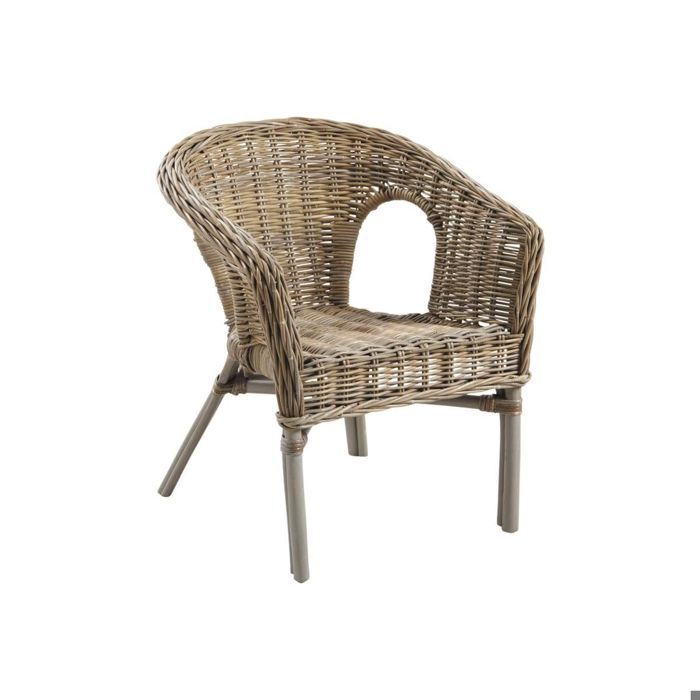 Fauteuil en poelet gris Véranda Fauteuil en poelet gris Véranda
