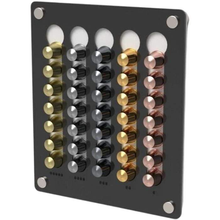 Porte-capsules à Café En Acrylique Transparent - Support Pour 40 Dosettes - Design Double Face Avec Aimants - Rangement Cuisine/bureau