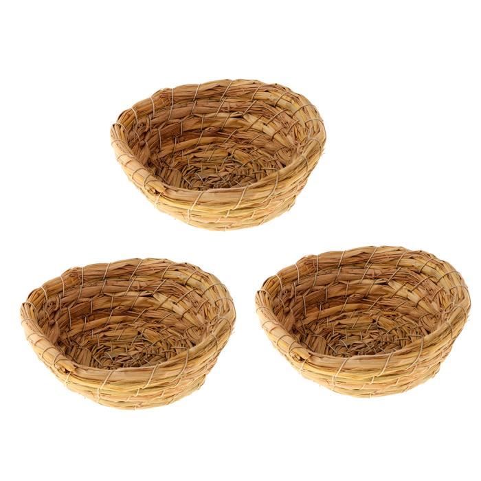 3pcs Nid D Oiseau De Paille Tissée Nichoirs Maison Pour Pigeon Cdiscount Animalerie