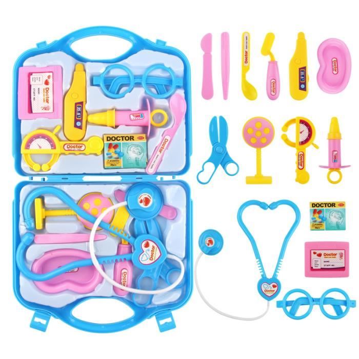 Malette Docteur Enfant Jeux dimitation Médical Jouets de Rôle Docteur Cadeau pour Garçon et Fille
