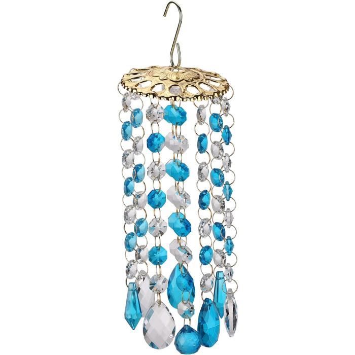 Carillon à Vent Engel Amor Argenté - Décoration Jardin Fée Ange Avec Cristal, Idéal Maison Et Extérieur