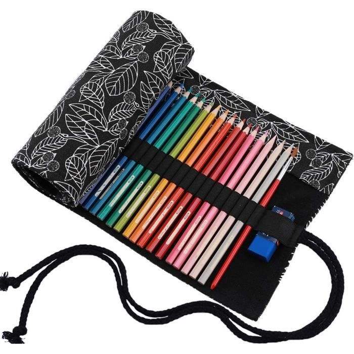 Trousse à Stylo,Crayons De Couleur En Toile Faits à La Main,fleurs,cuir Chevelu,style Végétal