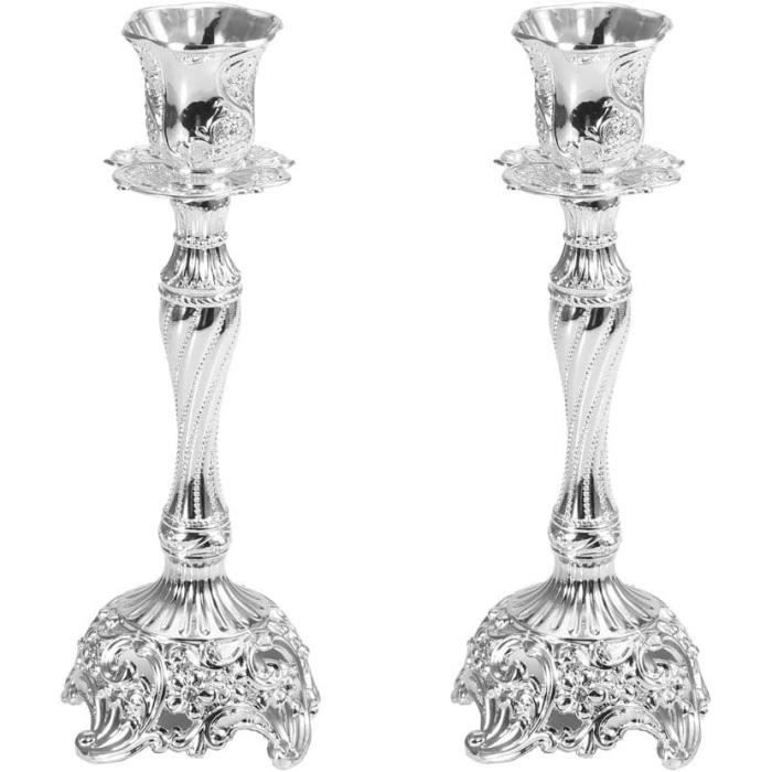 Lot de 2 bougeoirs de Noël, bougeoirs en métal pour décoration de