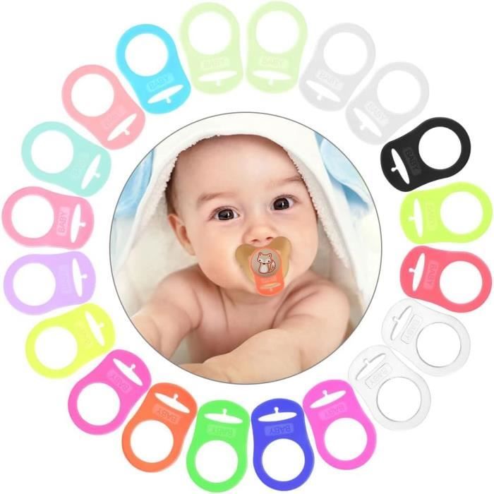 Attache Tetine Silicone 20Pcs Attaches Sucettes Adaptateur Bague