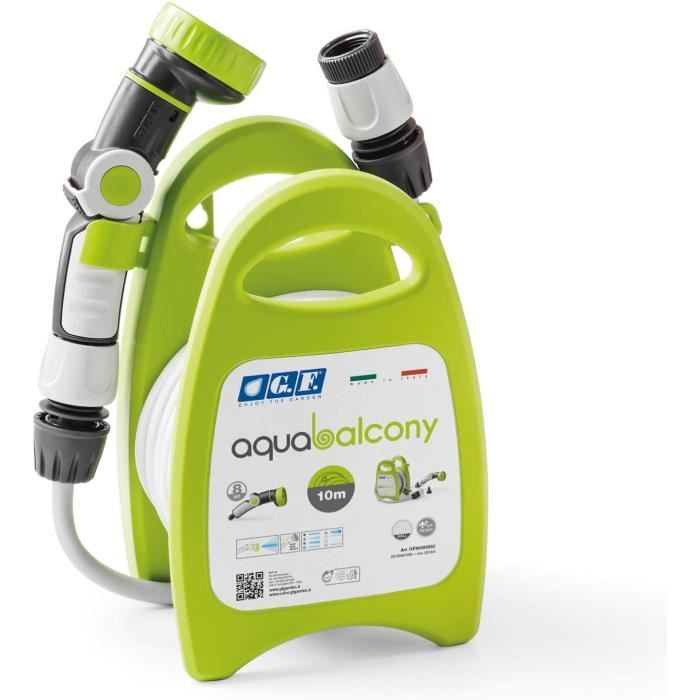 Cecotec Enrouleur Tuyau 10m HydroShell 10 Avec SlowReturn - Pistolet 8 Fonctions Et Connexion 3en1
