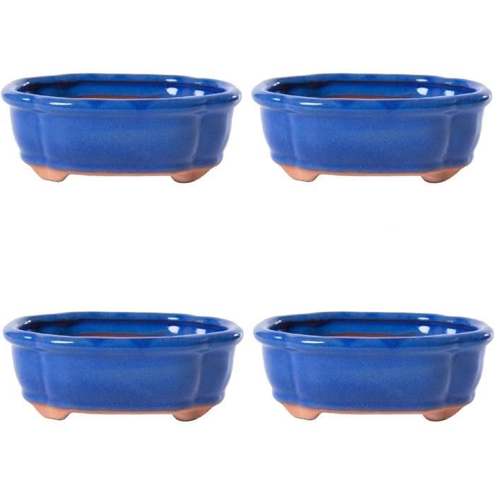 Oairse Lot de 2 pots à bonsaï en céramique avec trous de
