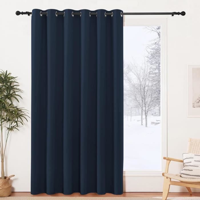 Rideau Occultant 100% Noir Total | 200x185cm Polyester | Oeillets 4cm | Isolation Lumière Et Bruit | Salon Chambre