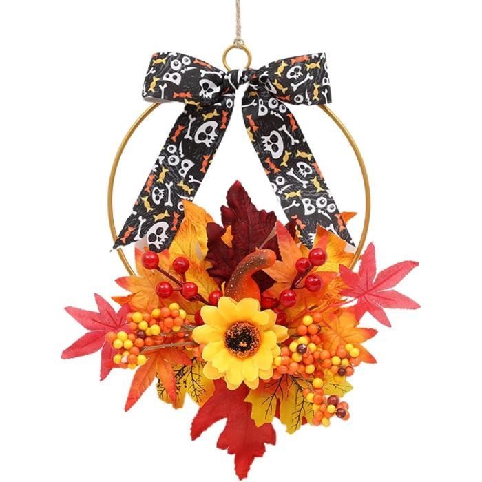 Couronne D'automne En Jute Avec Camion - Décoration Artisanale, Neuve
