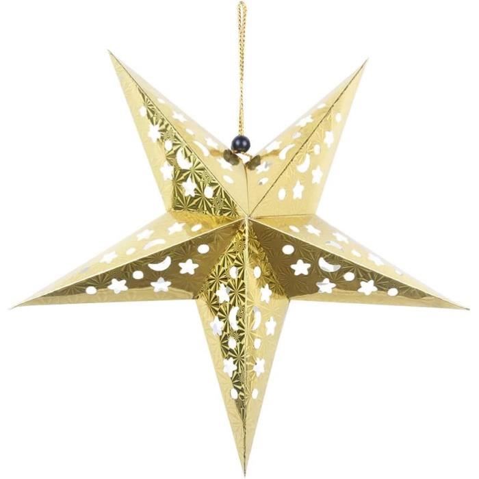 Kiiwah Etoile Papier A Suspendre, Blanc Étoile Noel Papier, 60cm Abat
