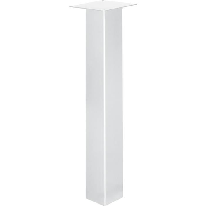 pied de table holzbrink 72cm profil carré blanc - support pour table basse, salon, bureau - design industriel