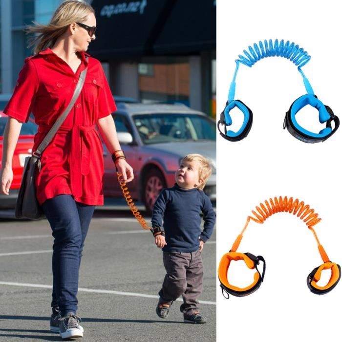 Harnais de Sécurité Anti-Perdu pour Bébé - Rotation 360° - Lien Velcro  Poignet - Orange - Cdiscount Bricolage