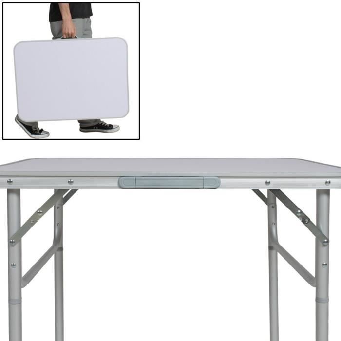 Milestone Camping Table pliante en aluminium Noir
