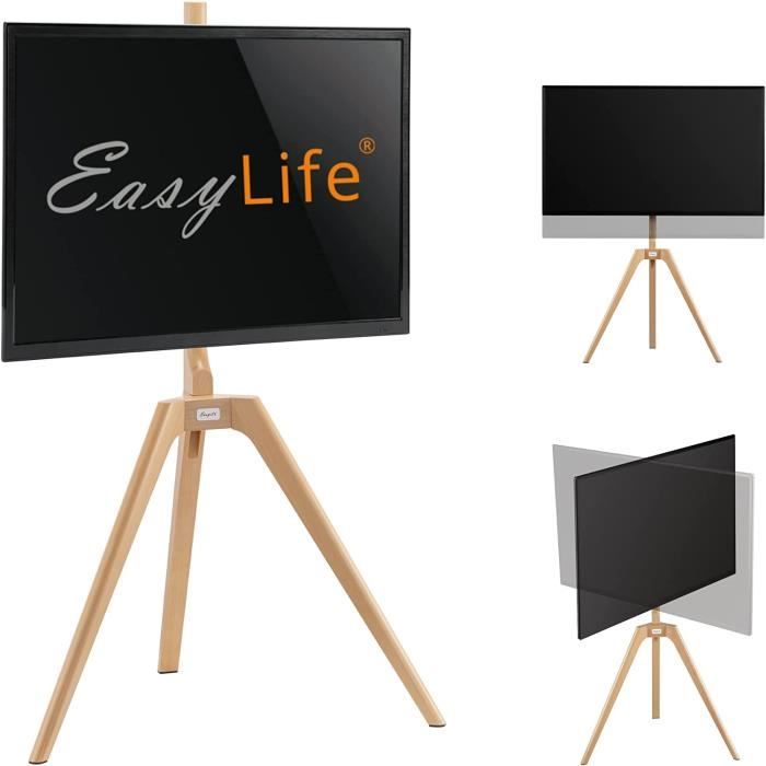 Meuble TV Support de Télévision jusqu'à 50 Pouces avec Etagère Réglable