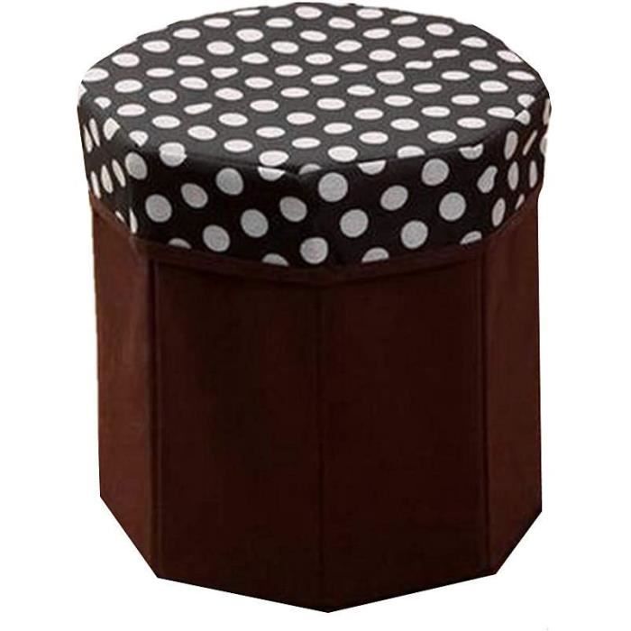 Pouf De Rangement Rond En Velours - Banc Ottoman Avec Siège (40x40 Cm)