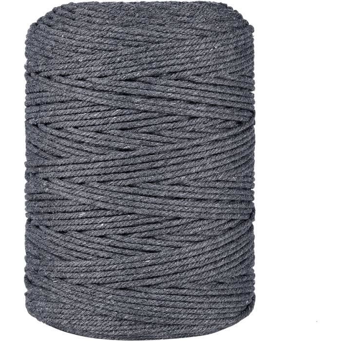 Corde Macramé 3mm X 300m - Fil Coton Naturel Pour Bricolage, Tapisserie Et Décoration Boho