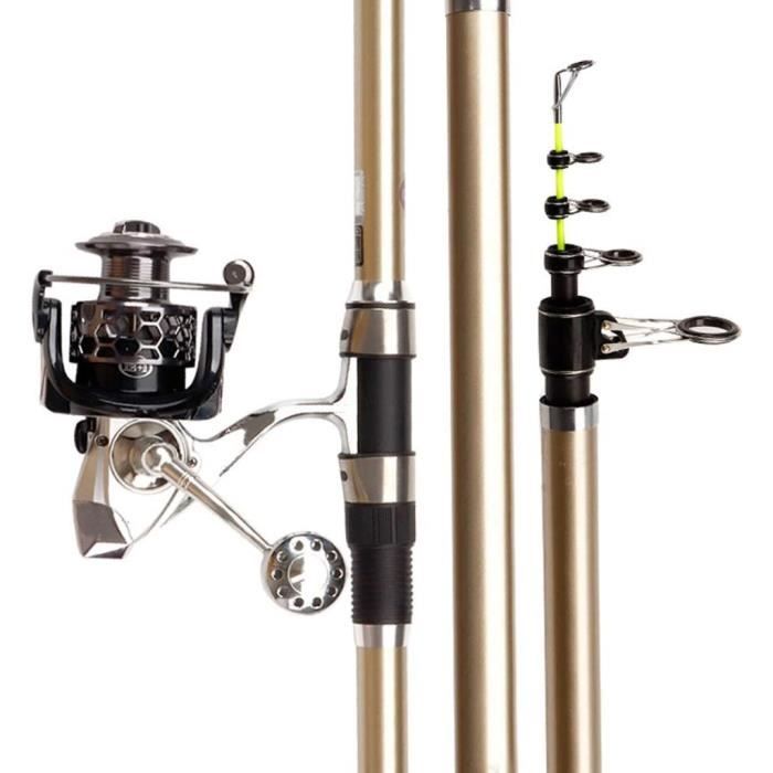 Canne À Pêche Tige Télescopique Canne À Pêche Noire De Carbone 6,3 M 7