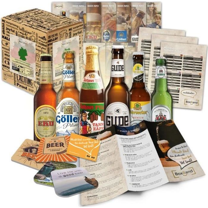 Idée cadeau Spécialités de bière d'Allemagne pour homme INCL. Tapis de  bière + coffret cadeau + info sur la bière. Idée cadeau ins - Cdiscount  Maison