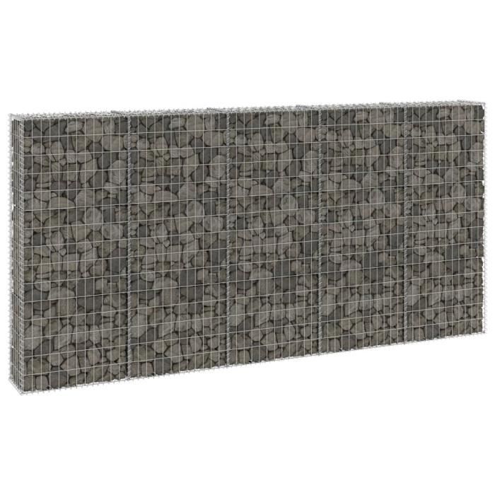 vidaXL Mur en gabion avec couvercles Acier galvanisé