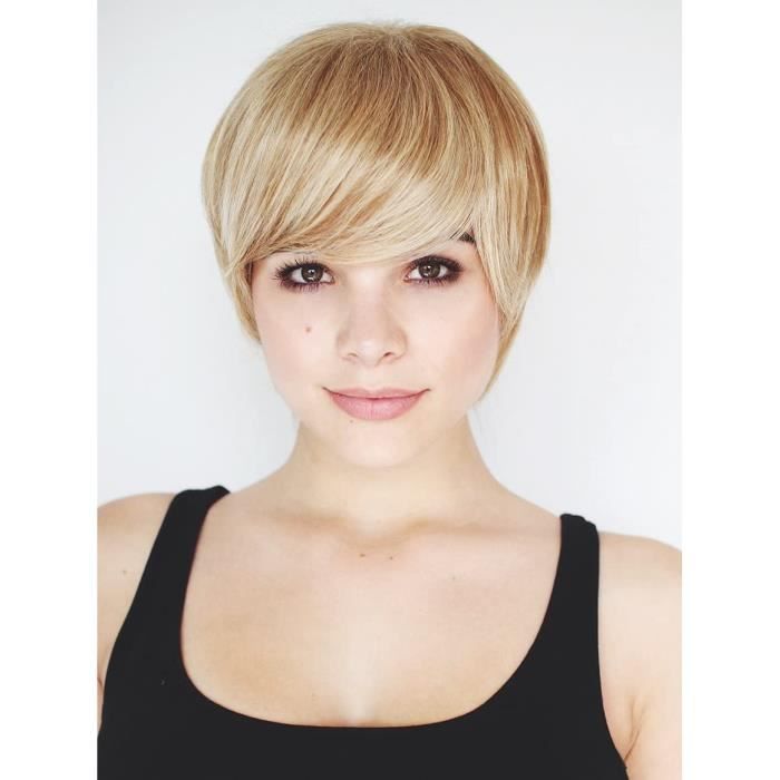 Perruque courte blonde meche store