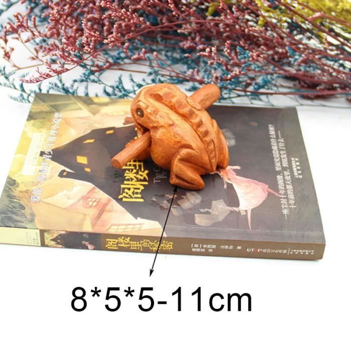 Guiro Grenouille En Bois Thaïlandais - Instrument à Percussion 5,8cm, Son Croassement, Décoration Bureau