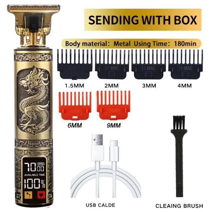 Tondeuse à Cheveux Professionnelle OHS T9 - Coupe Précision 0mm Barbe - Neuf