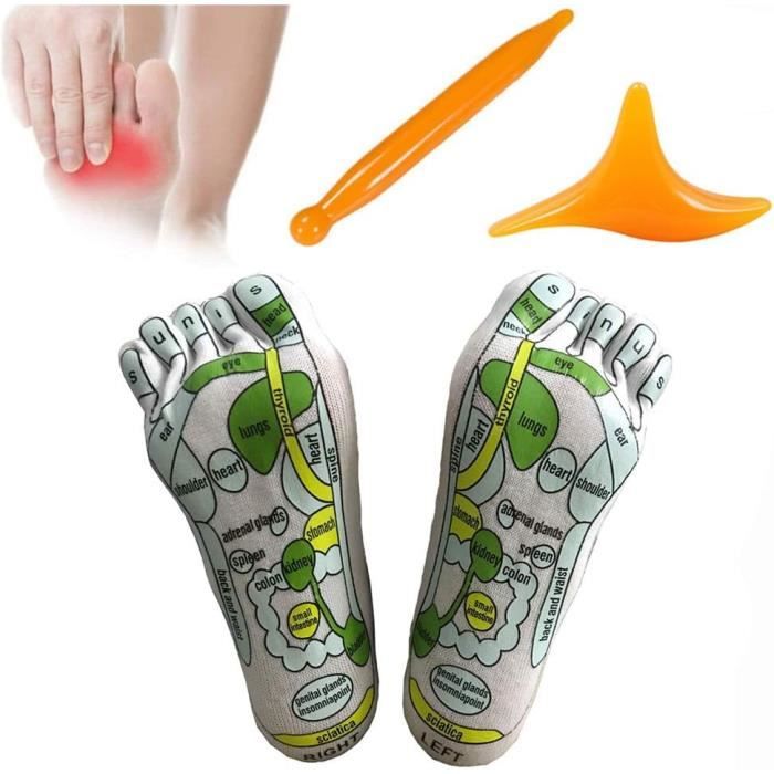 Chaussettes D'acupression - Massage Réflexologie Bien-être - Taille Unique - Multicouleur