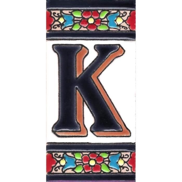Carrelage Céramique Peint à La Main Design Floral - Numéro Ou Lettre D'adresse, 11x5.5 Cm, à Personnaliser