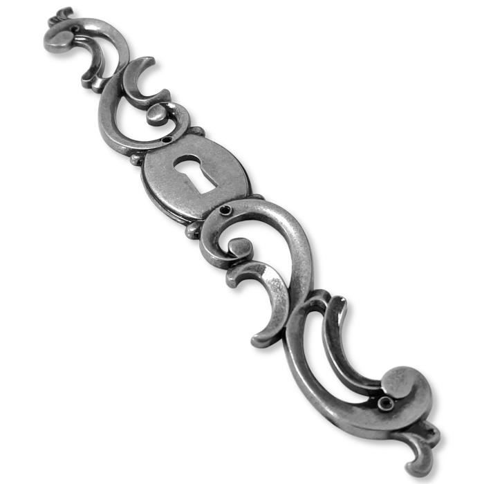 entrée de clé coq main droite argenté zamak vieux fer vintage rustique antique meuble ancien porte clef tiroir