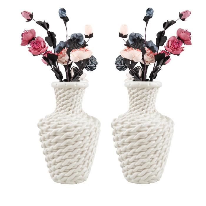 Mini Vase Plastique Anti-fuite Avec Base Lestée - Coloris Gris, Design Compact Pour Bureau, Table, Fleurs Fraîches Ou Artificielles