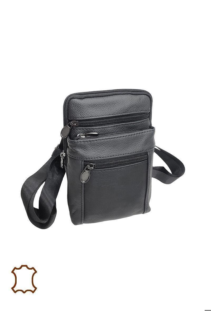 Sacoche - Homme - Pochette - Bandoulière - Cuir - Véritable - Noir - 20 x 14 cm - Fabriquée en France Sacoche - Homme - Pochette - Bandoulière - Cuir - Véritable - Noir - 20 x 14 cm - Fabriquée en France