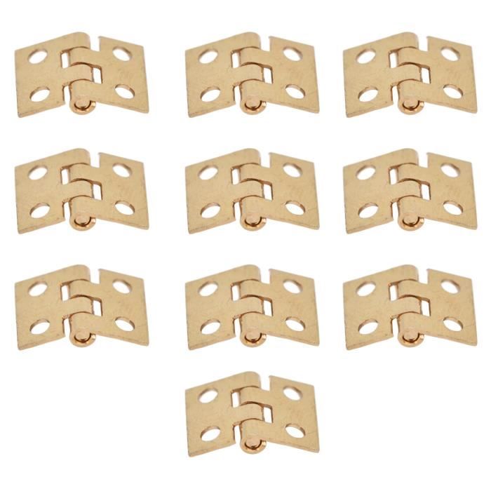 Lot De 20 Mini Charnières Dorées Pour Meubles Miniatures - Neuf