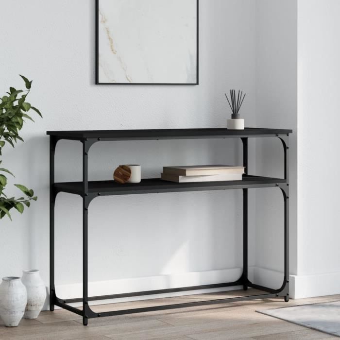 TABLE CONSOLE - CONSOLE EXTENSIBLE - Table console noir 100x35,5x75 cm ...