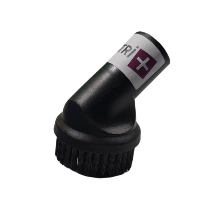 Brosse meuble ronde - Universelle - 8 cm - Pour aspirateurs 32mm - Crin synthétique - Embout fixe